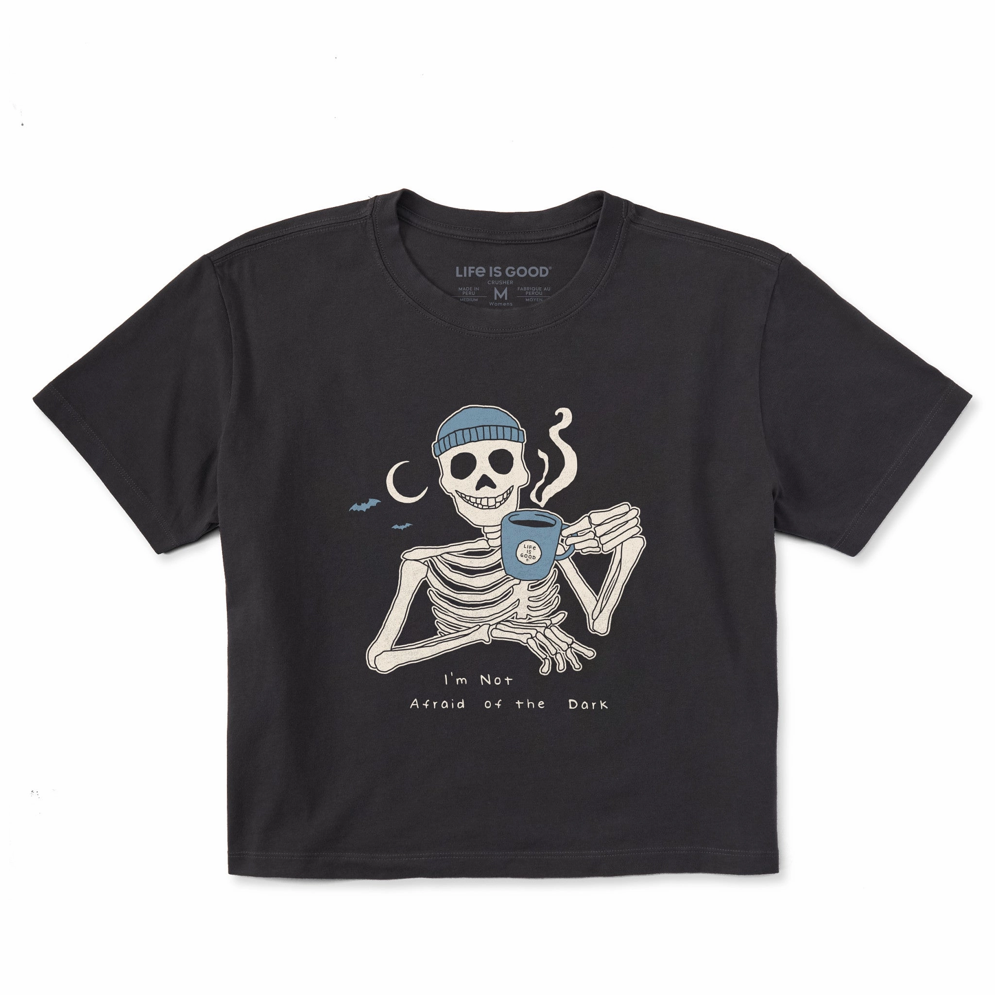 LayeredHemDetails Slim Fit Comfort Women's Not Afraid Skeleton Short Sleeve Crusher Boxy Tee