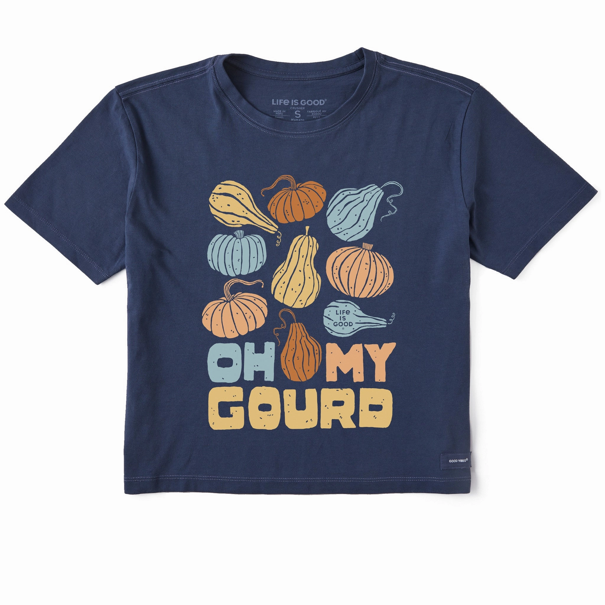 Breathable Active Wear StretchReinforcedArmholes Women's Oh My Gourd Medley Short Sleeve Crusher Boxy Tee