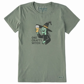 Women's One Crafty Witch Short Sleeve Crusher Tee Outdoor Adventure Functional Fashion