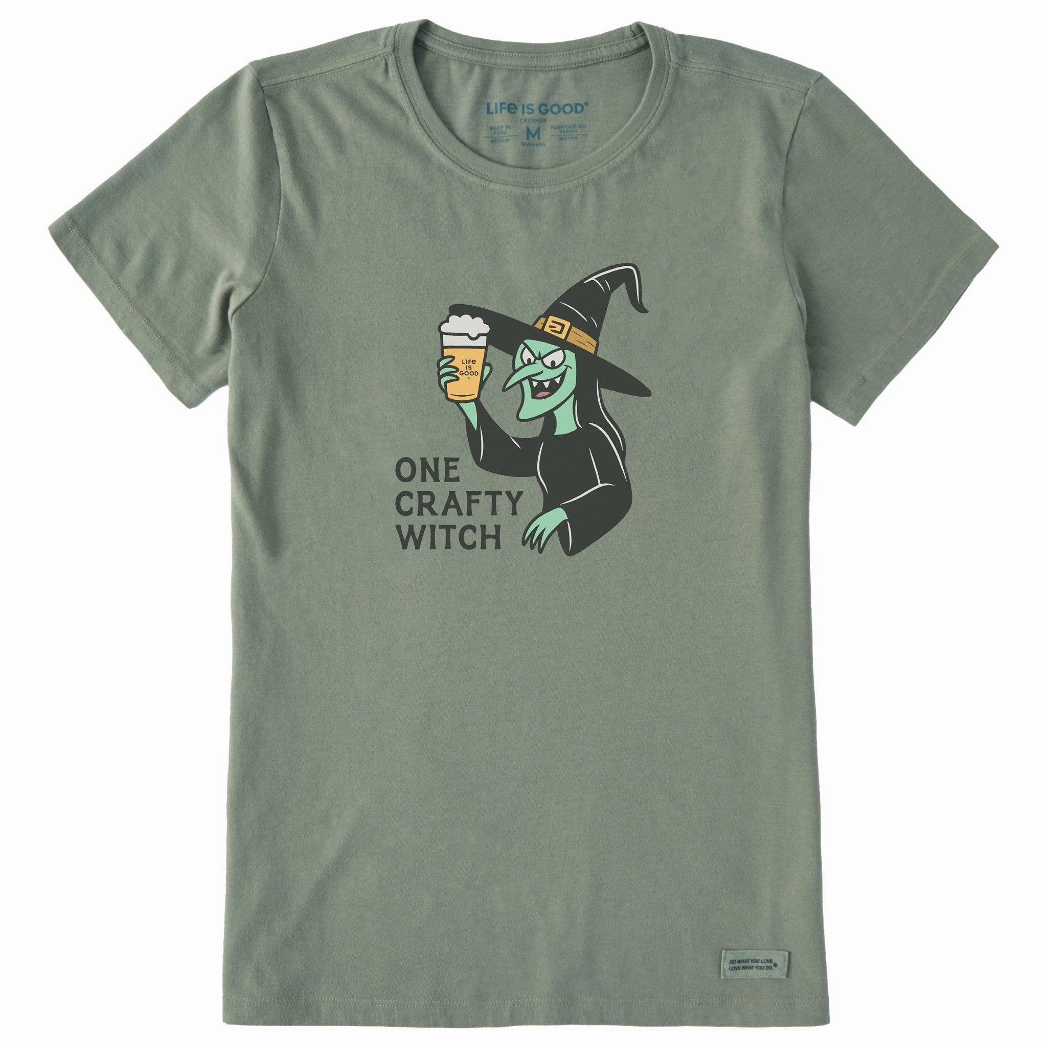 Tear Resistant Sporty Top Women's One Crafty Witch Short Sleeve Crusher Tee