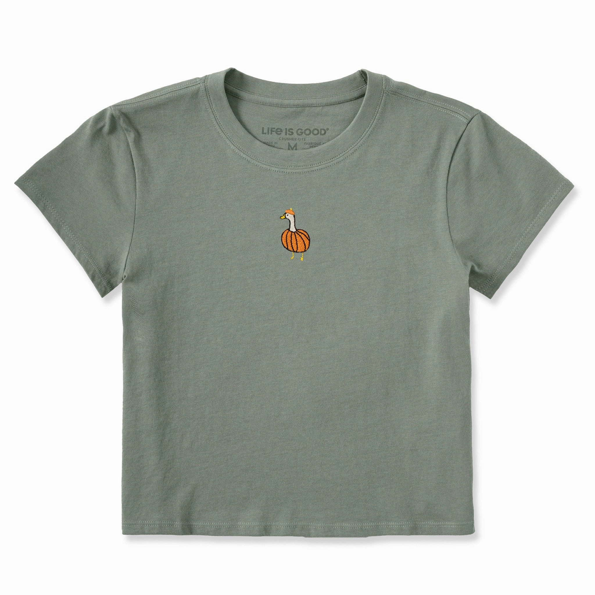 Everyday Trend Women's Pumpkin Goose Crusher-LITE Shrunken Tee
