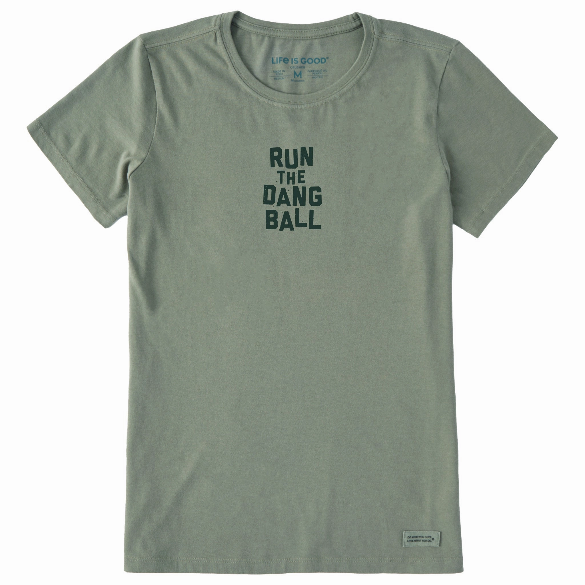 Women's Run the Dang Ball Short Sleeve Crusher Tee MultipurposeCuffs Active Look