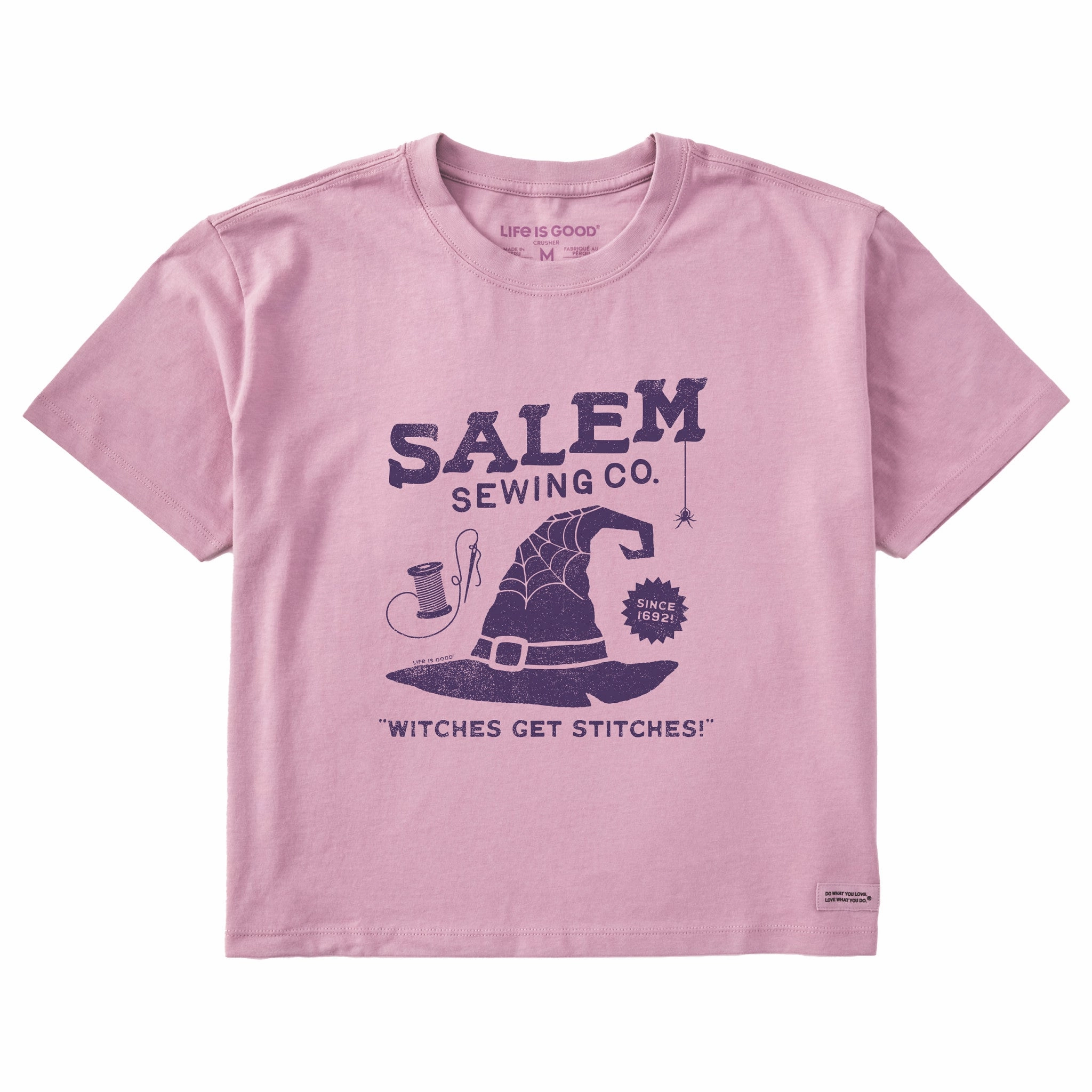 Women's Salem Sewing Co. Short Sleeve Crusher Boxy Tee Trendy Casual Wear Casual Vibe Wear