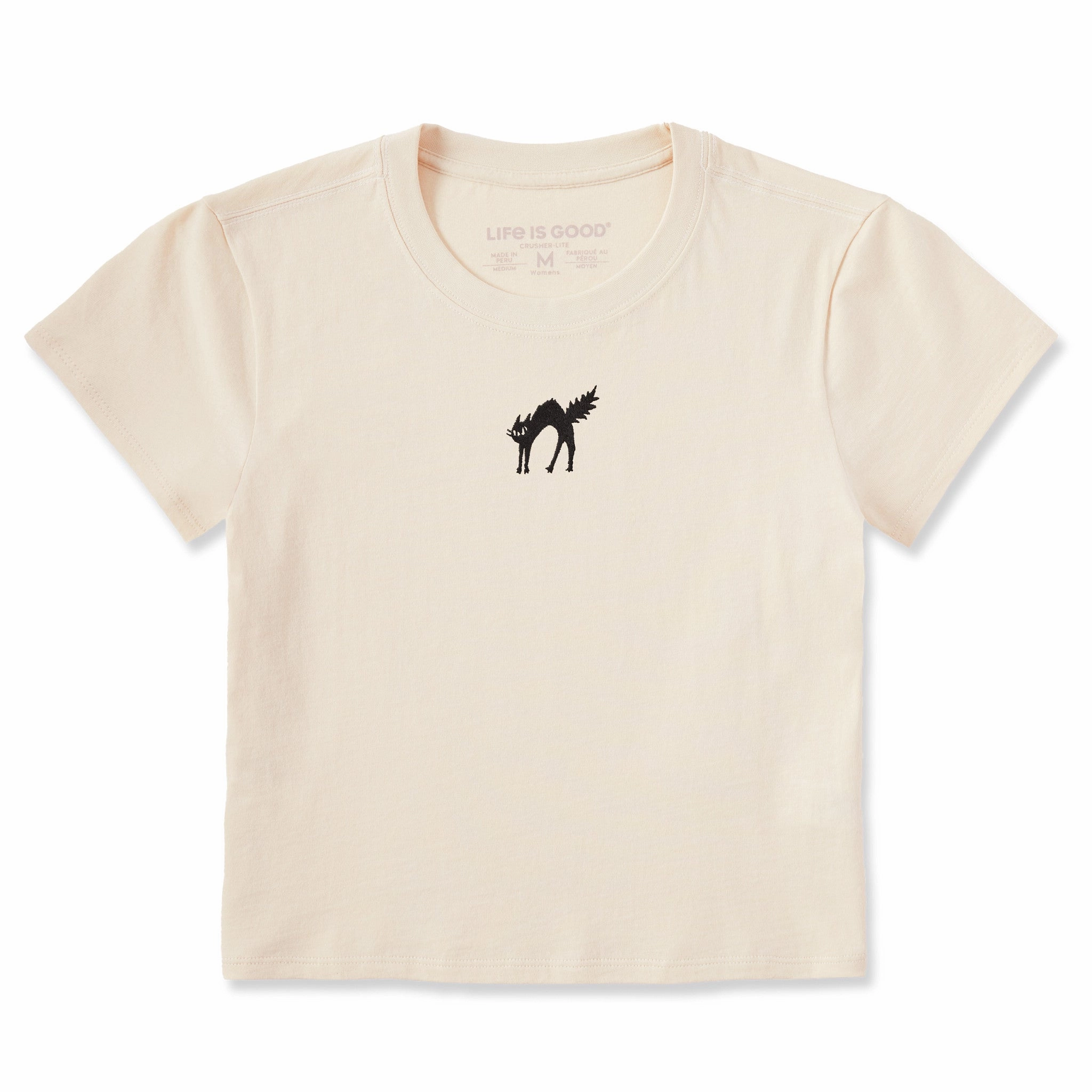 Breathable Performance Fit Women's Scaredy Black Cat Crusher-LITE Shrunken Tee