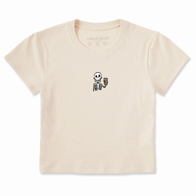 Women's Skeleton w Beer Crusher-LITE Shrunken Tee vacation wear