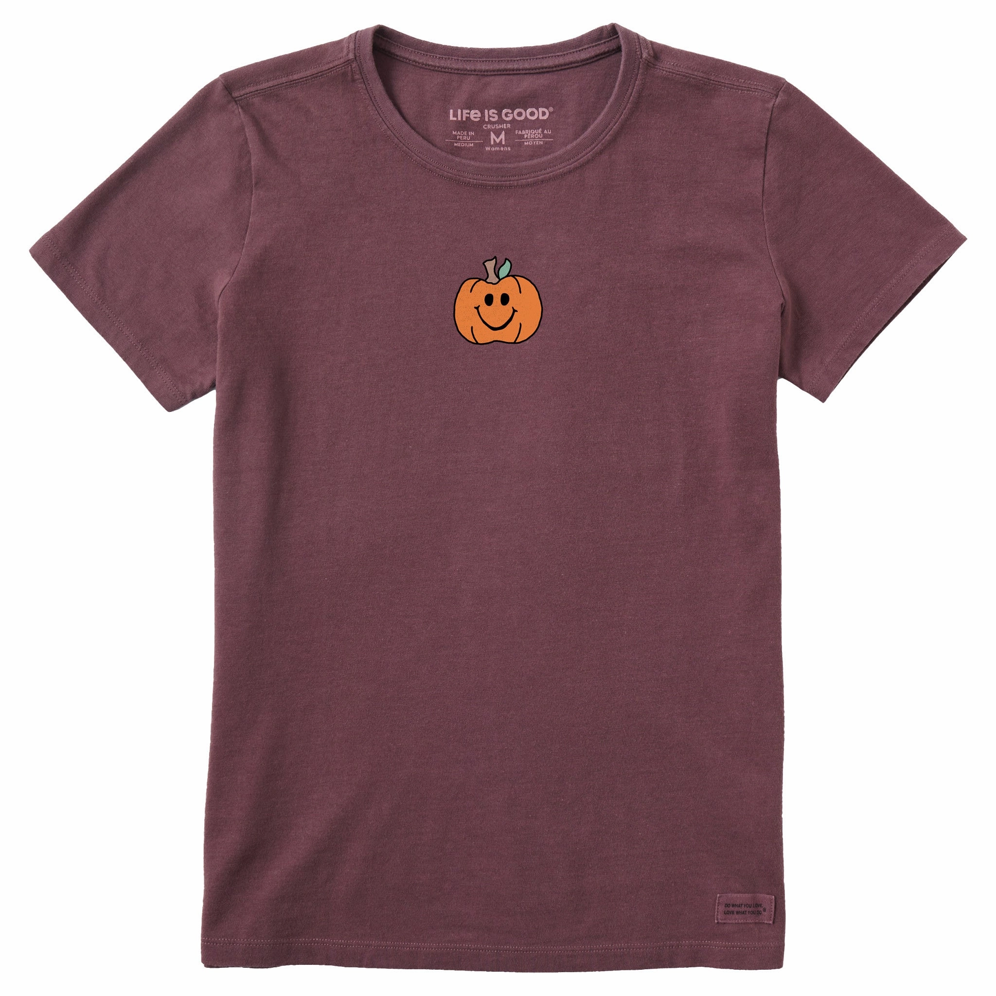 Women's Smiley Pumpkin Short Sleeve Crusher Tee Cool and Relaxed Simple Yet Elegant