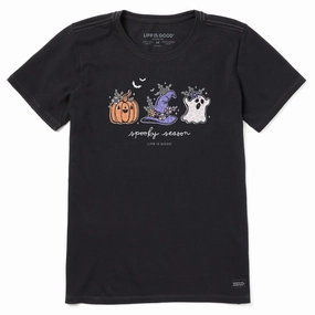 Streetwear attitude Women's Spooky Season Doodles Short Sleeve Crusher Tee