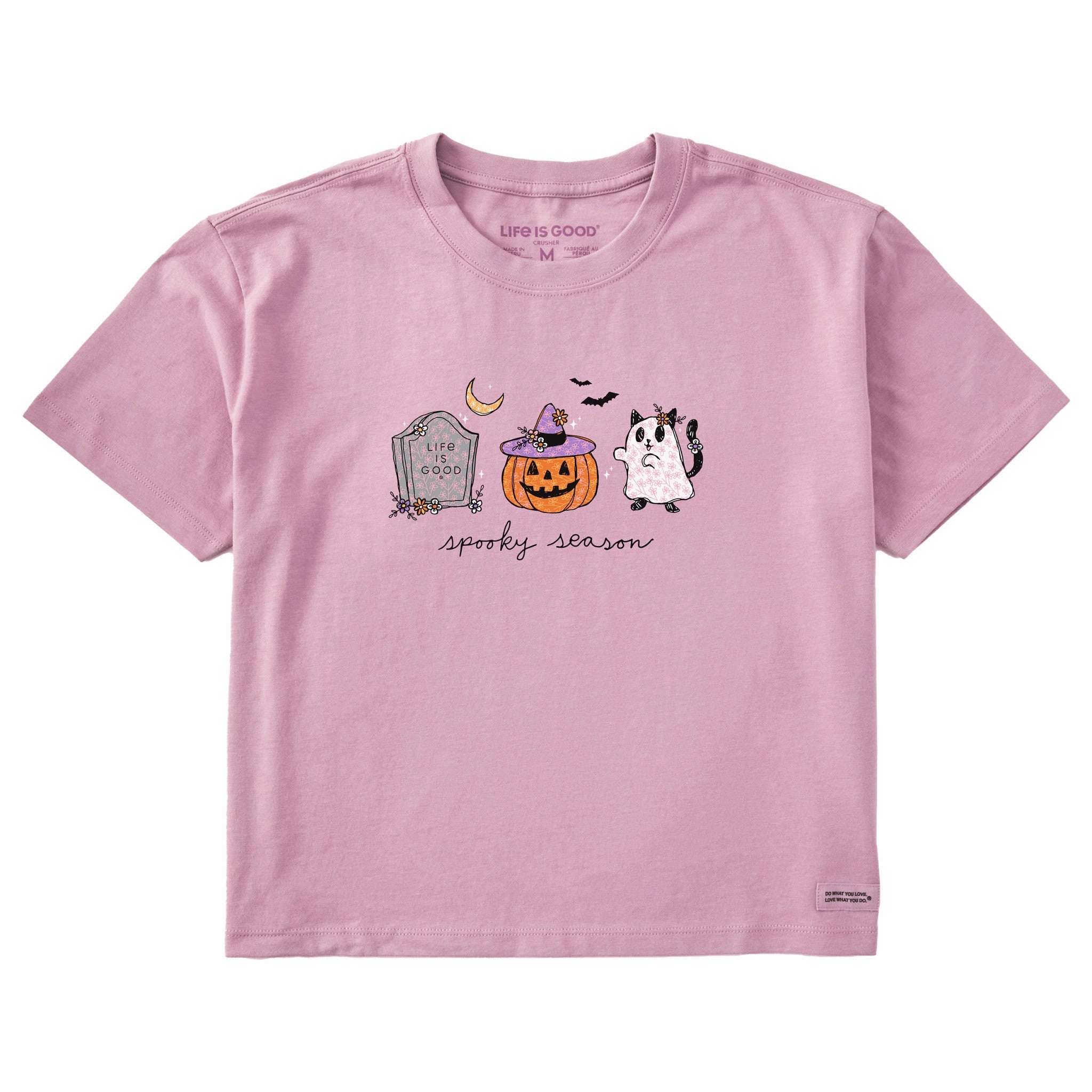 Women's Spooky Season Halloween Short Sleeve Crusher Boxy Tee Colorfast Material Work efficiency