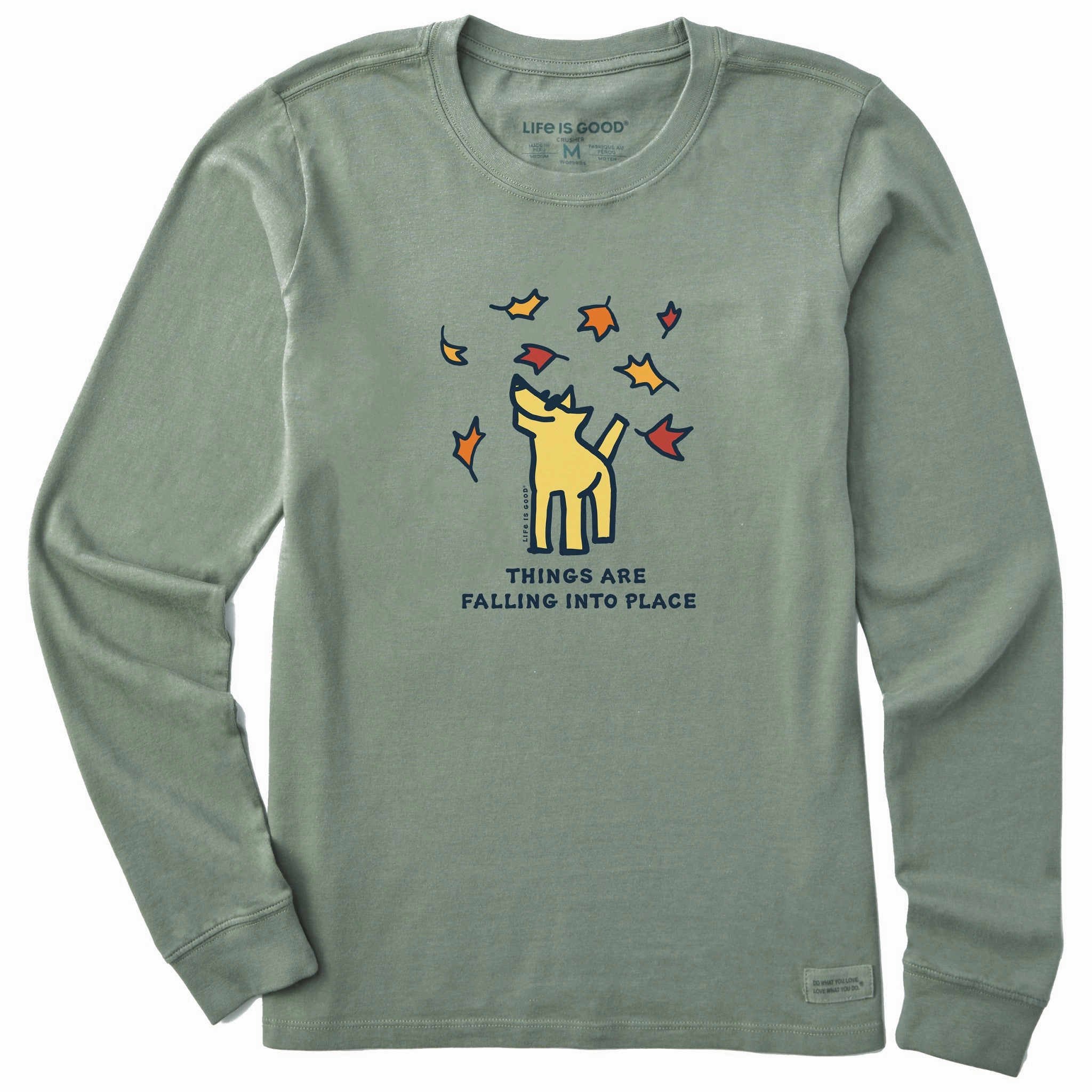 Cotton Blend Midweight Knit Women's Things are Falling Into Place Rocket Long Sleeve Crusher Tee