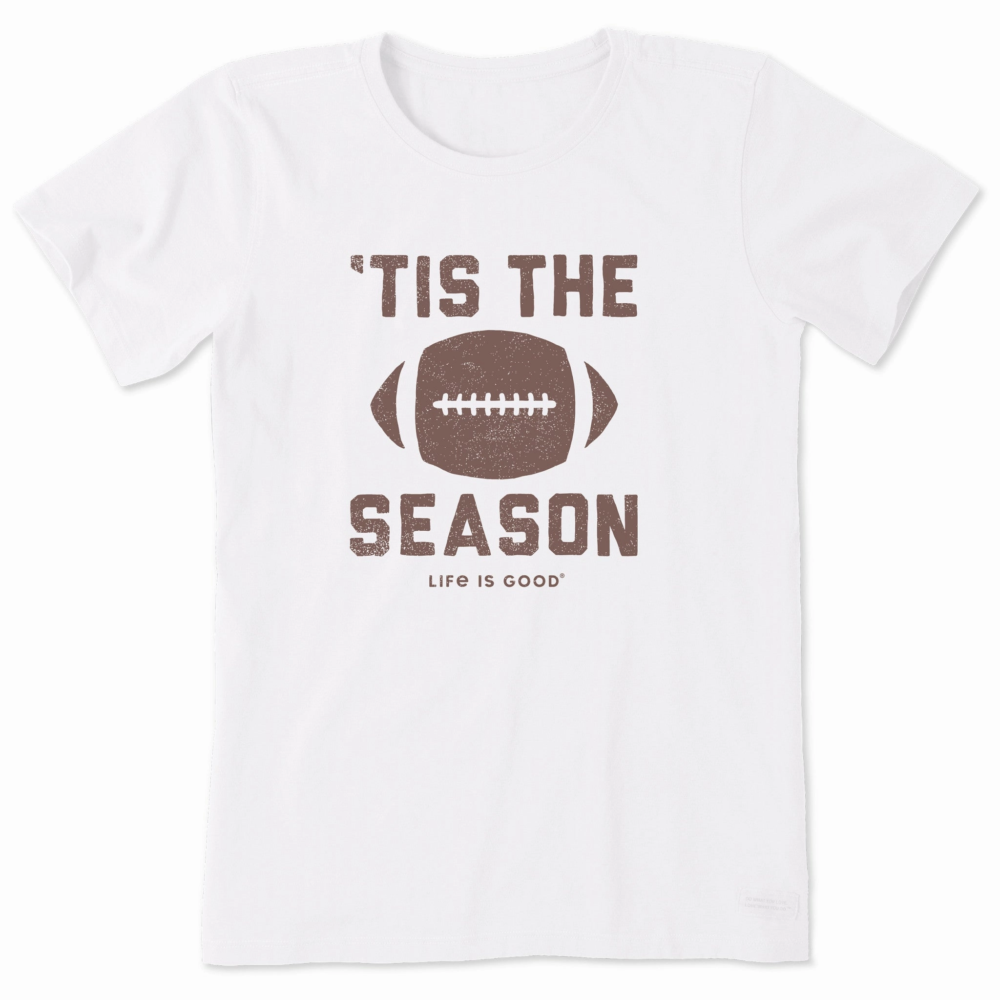 BiodegradableMaterial Flexible Shoulder Seams Women's Tis The Football Season Short Sleeve Crusher Tee