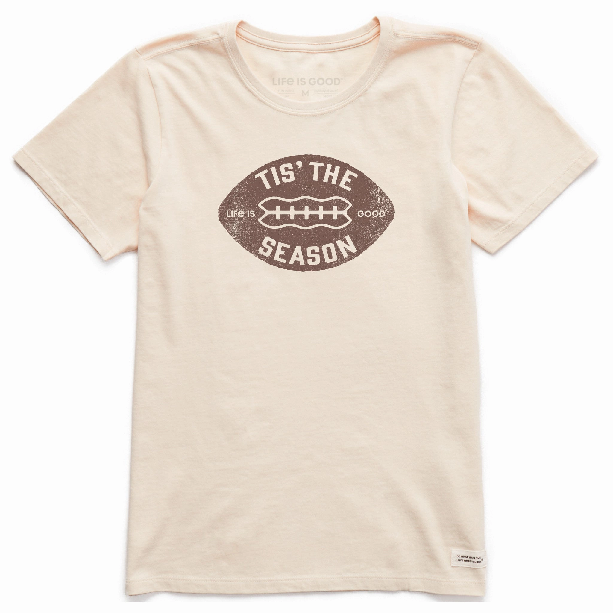 Women's Tis the Season Football Shape Short Sleeve Crusher Tee SoftenedTexturedWeave