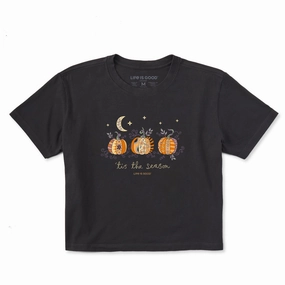 Non-toxic Women's Tis the Season Pumpkins Short Sleeve Crusher Boxy Tee