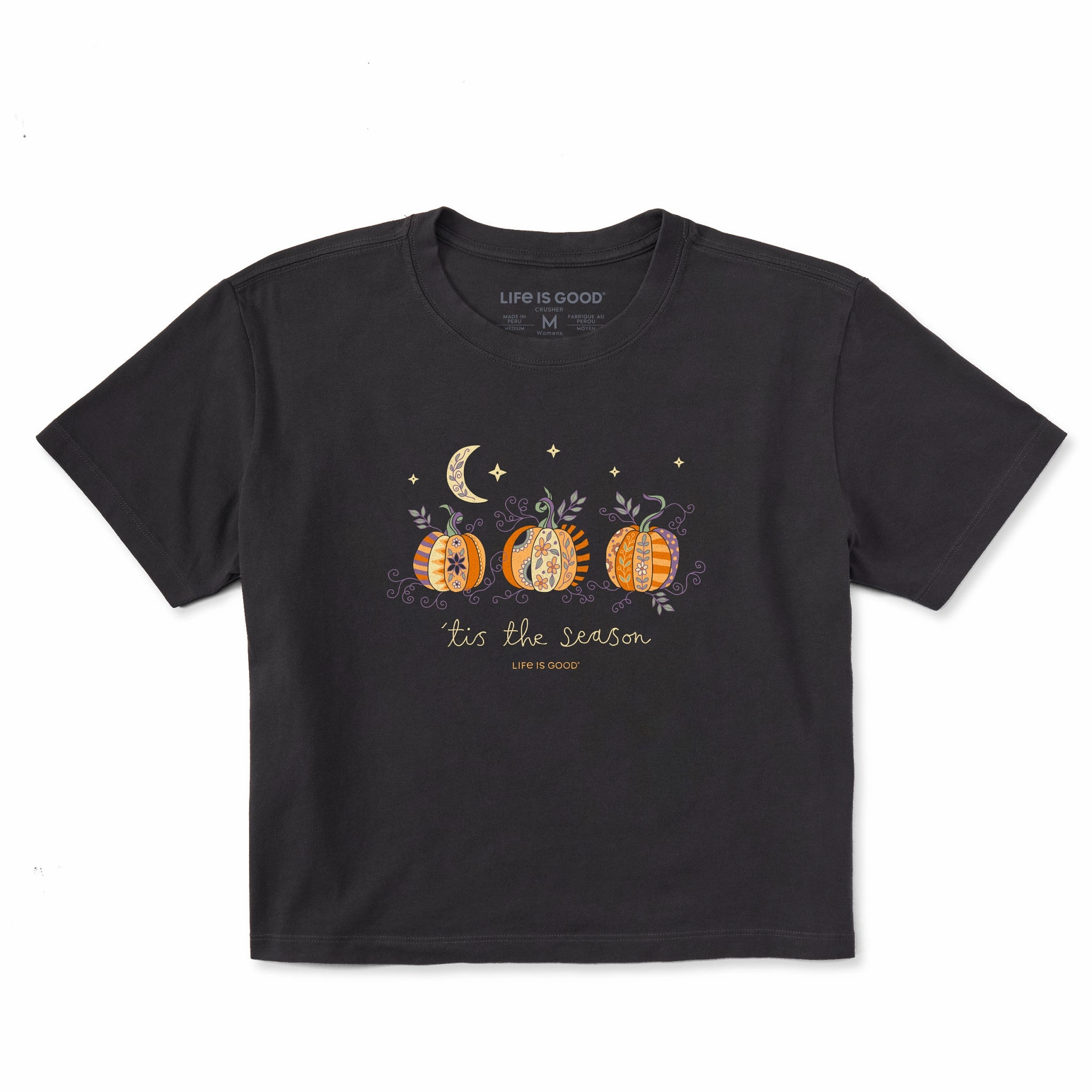 Women's Tis the Season Pumpkins Short Sleeve Crusher Boxy Tee Sleek Design Fit