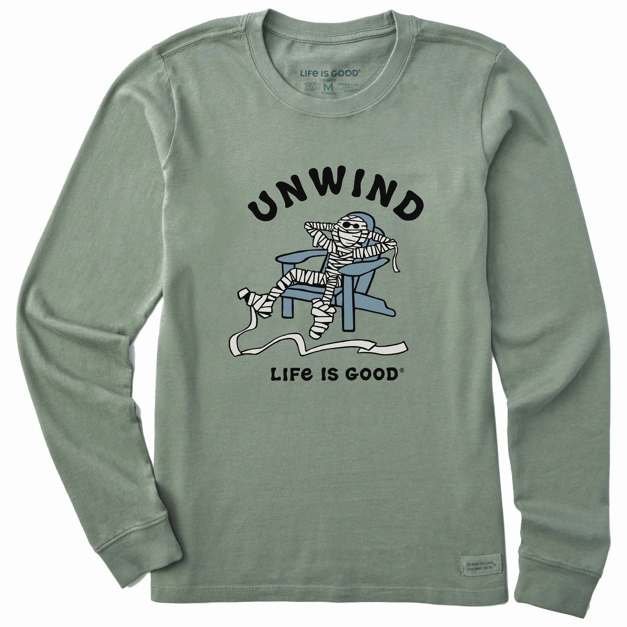 Fuzz Free Surface Holiday Trend Women's Unwind Adirondack Mummy Long Sleeve Crusher Tee