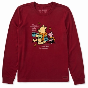 Daily Casual Women's Winnie and P Hot Cocoa Friends Long Sleeve Crusher Tee