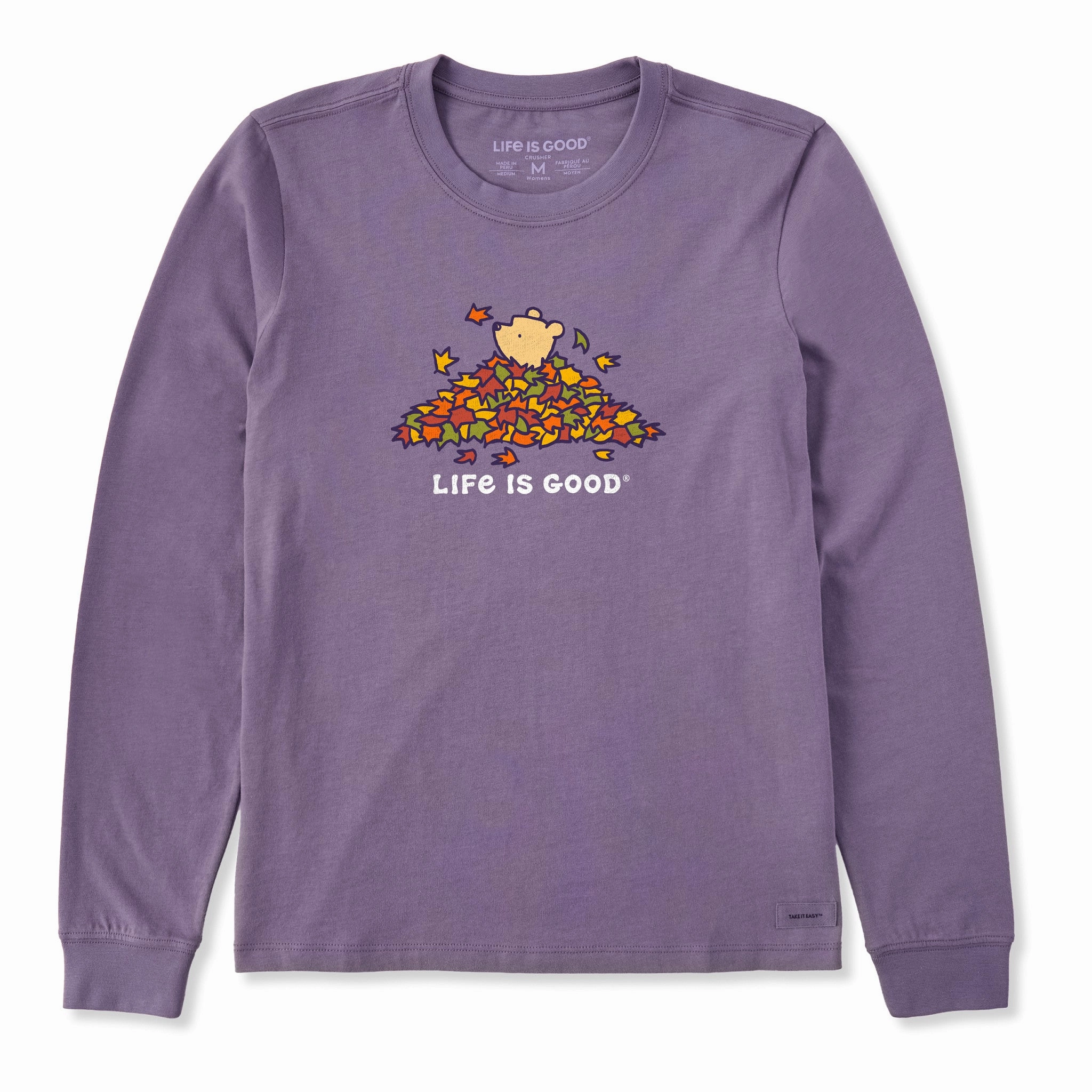 Women's Winnie Leaf Pile Long Sleeve Crusher Tee Chill Vibe
