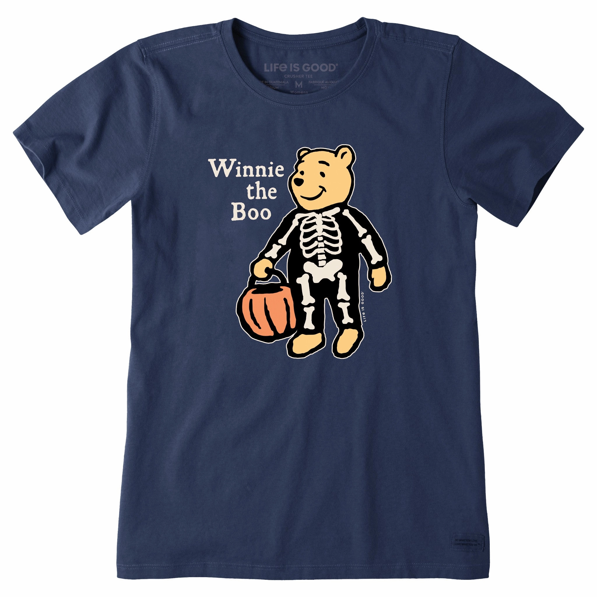 Reinforced Shoulder Women's Winnie the Boo-Skeleton Short Sleeve Crusher Tee