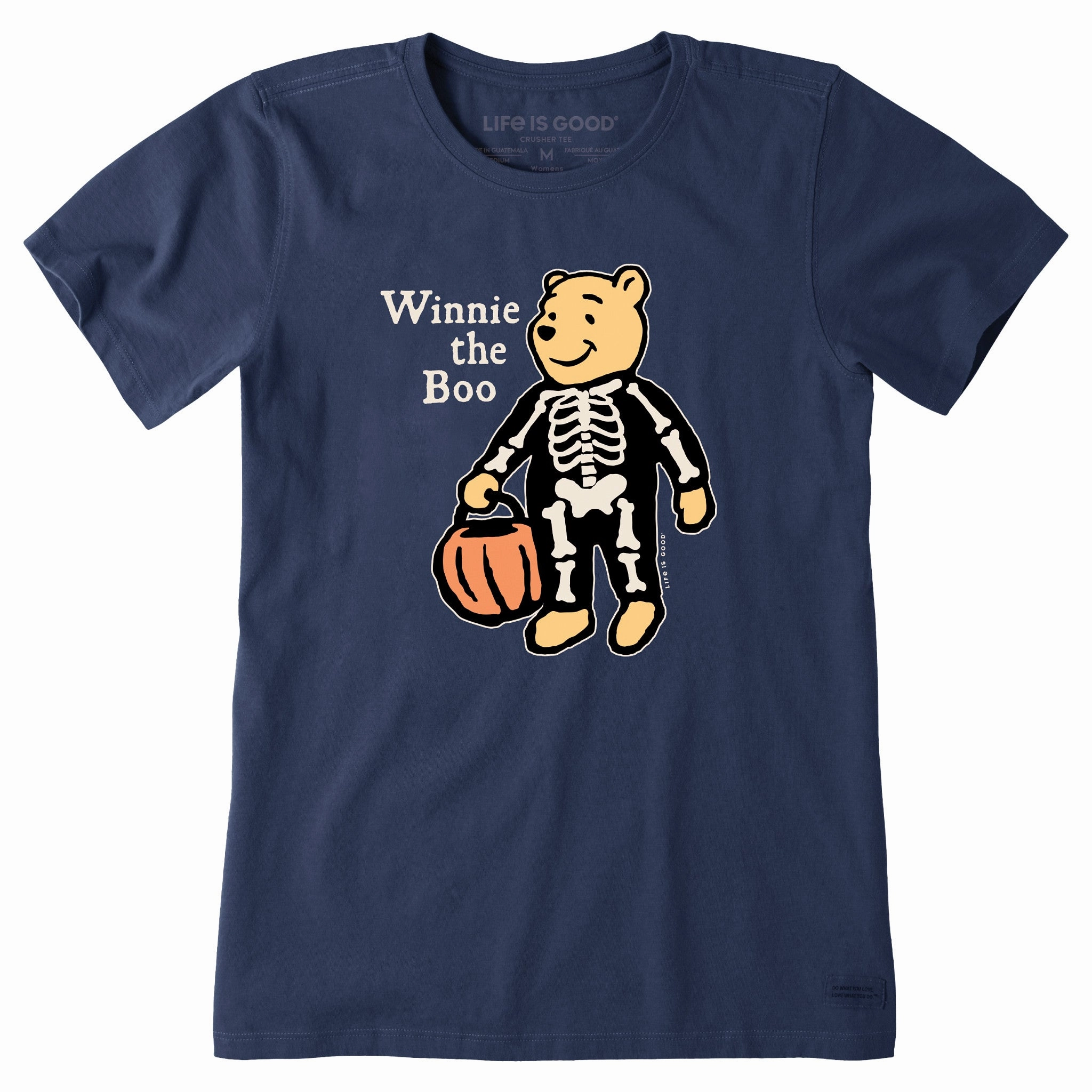 Durable Style Women's Winnie the Boo-Skeleton Short Sleeve Crusher Tee