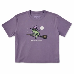 Women's Witch Frog Short Sleeve Crusher Boxy Tee Comfortable And Trendy Fun and Playful