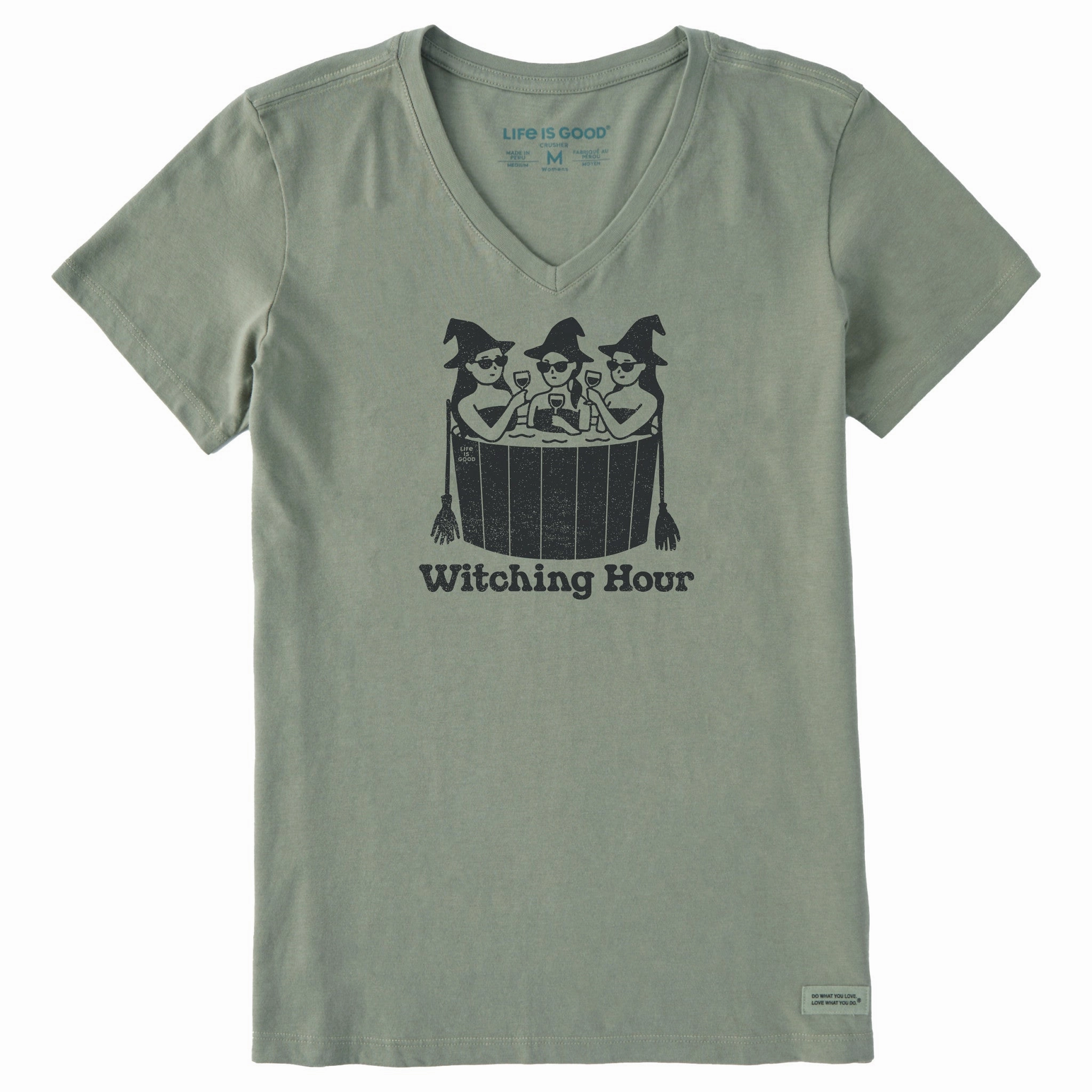 AllDay Comfort Women's Witching Hour Short Sleeve Crusher Vee