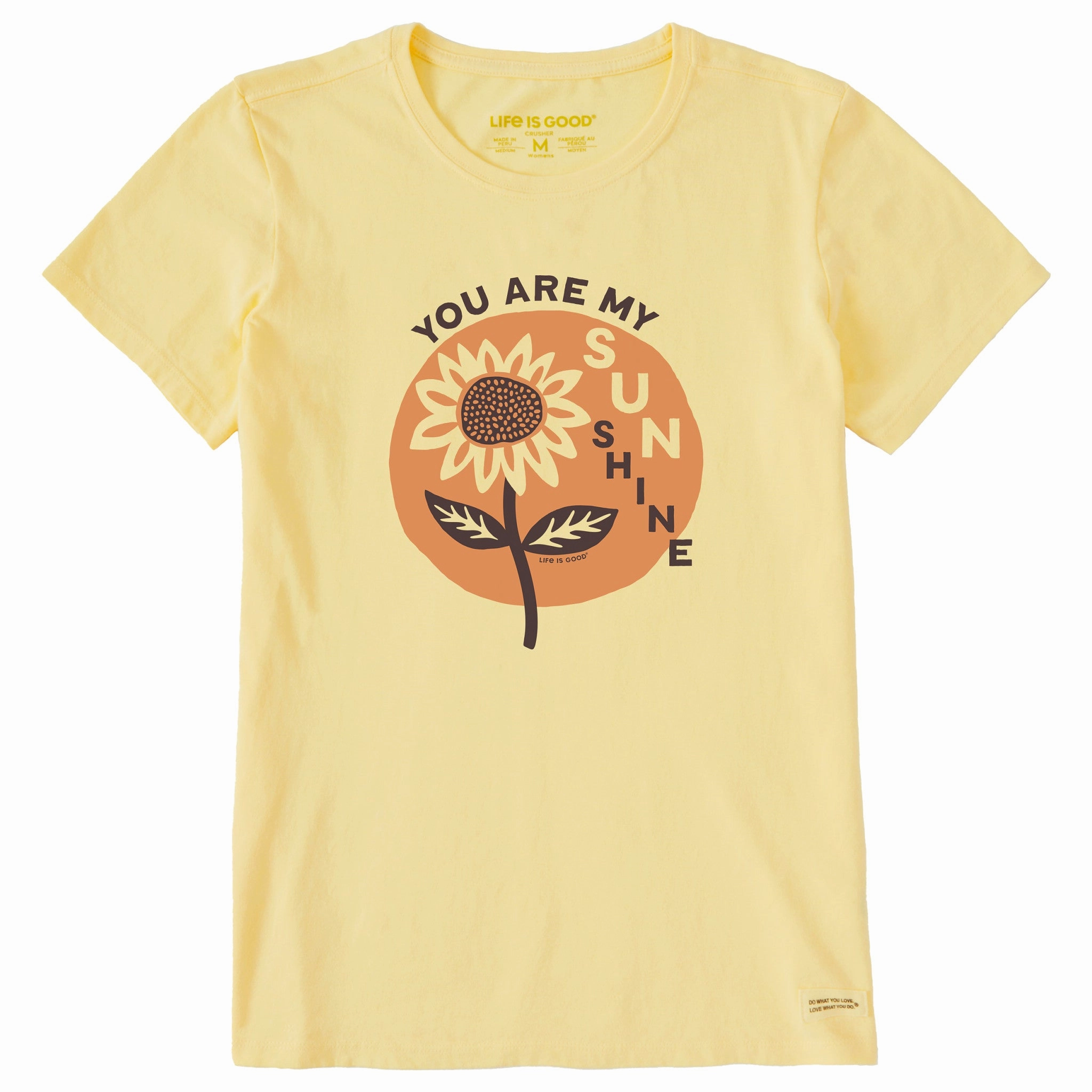 windproof Pastel color Women's You Are My Sunflower Short Sleeve Crusher Tee