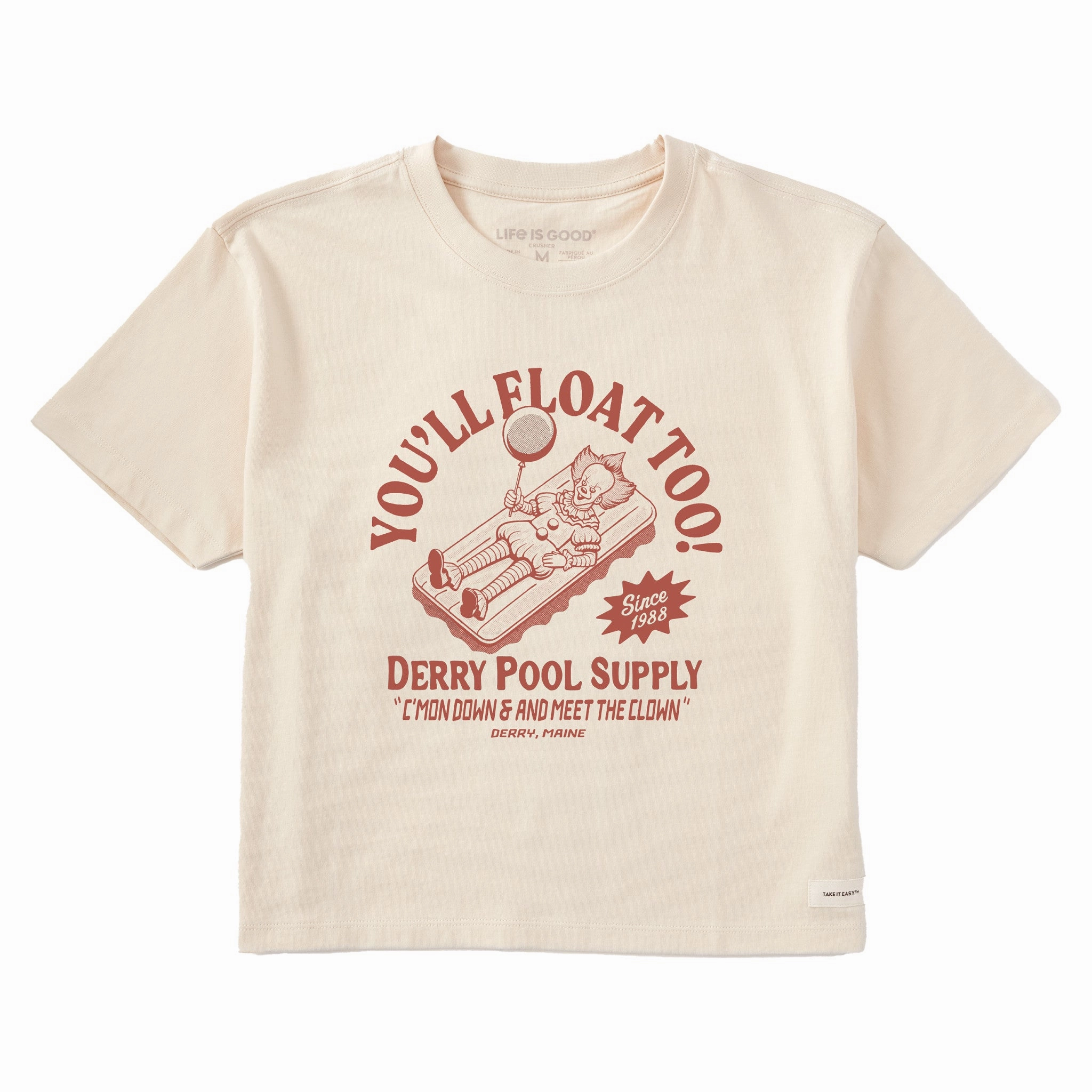 Women's You'll Float Too! Short Sleeve Crusher Boxy Tee TaglessCollar Daily Comfort