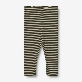Wool Leggings | Baby - green stripe Natural Fiber Construction Quick Dressing