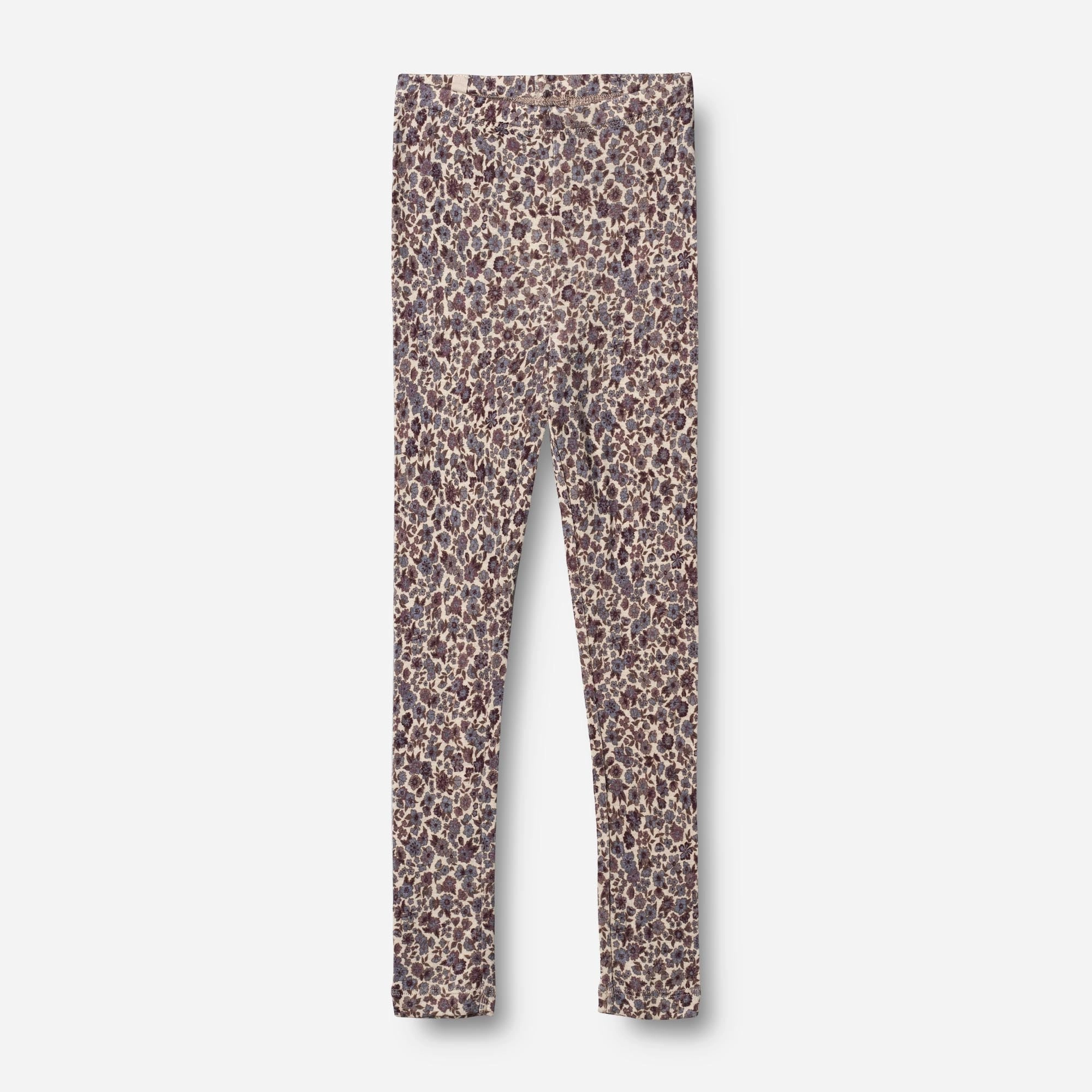 Soft Layer Breathable Yarn Wool Leggings - purple flowers