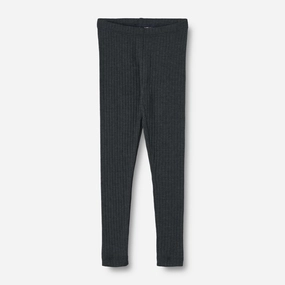 Wool Silk Leggings Agi - navy Layered Cable Pattern