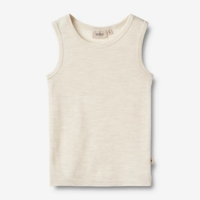 Wool Singlet Iggy - eggshell melange Travel Light Lightweight texture