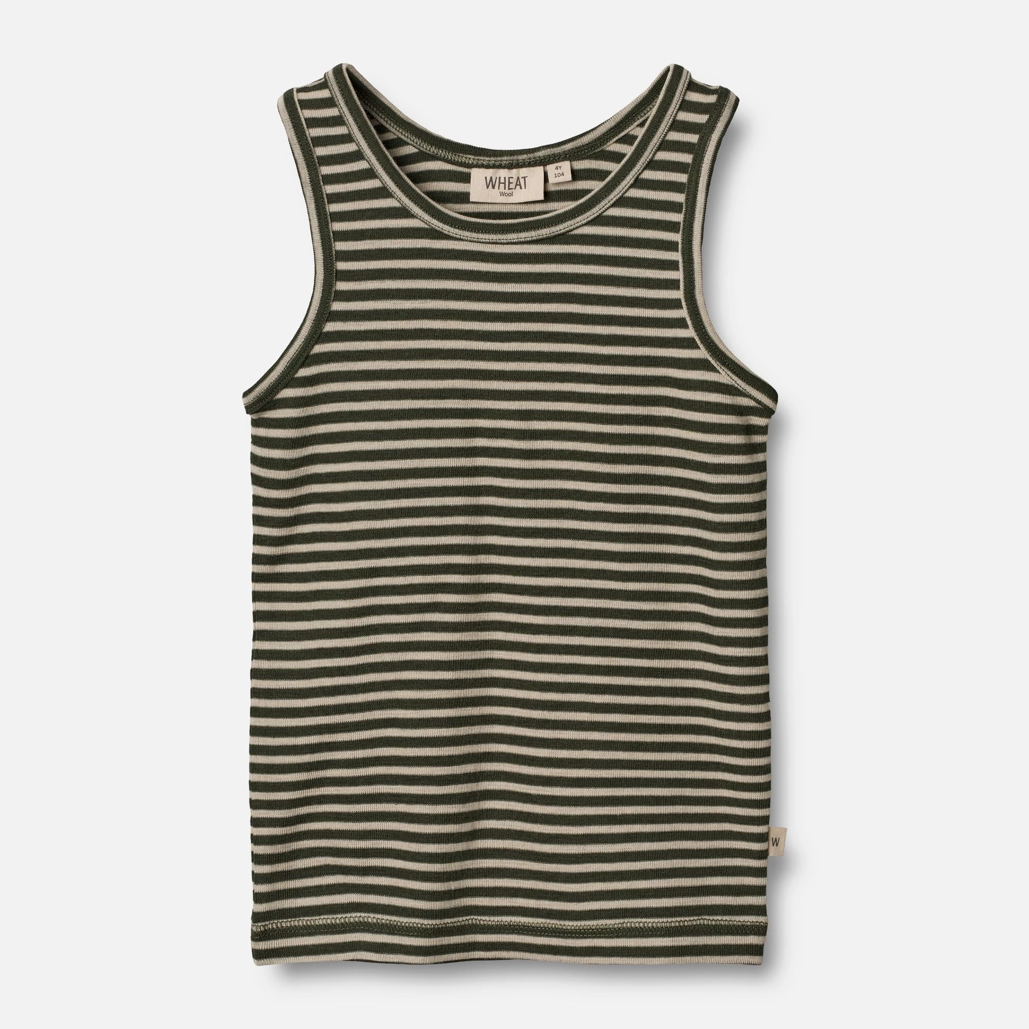 Wool Singlet Iggy - green stripe Hypoallergenic Fiber Blend