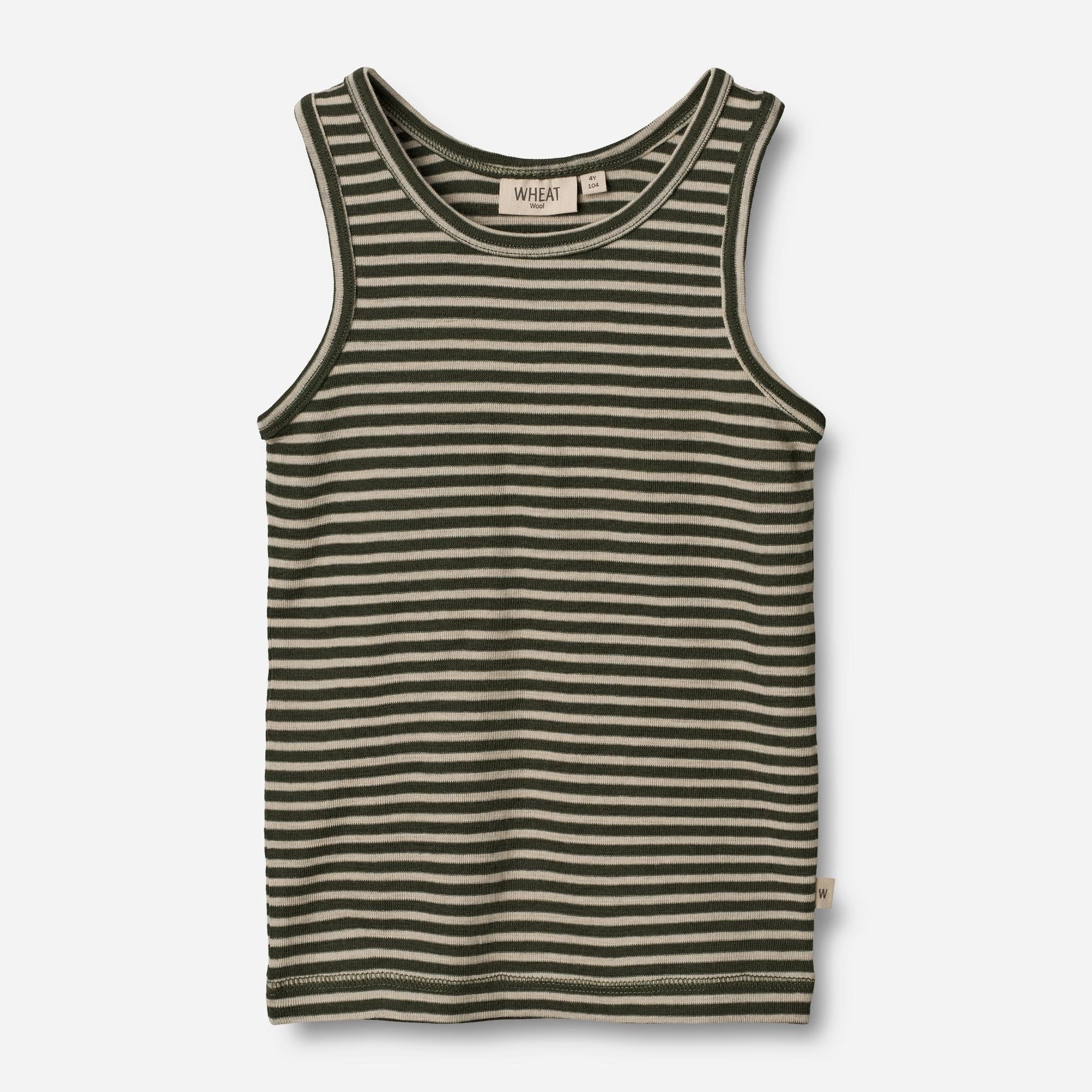 Wool Singlet Iggy - green stripe High Elasticity Fiber Butter Soft Yarn
