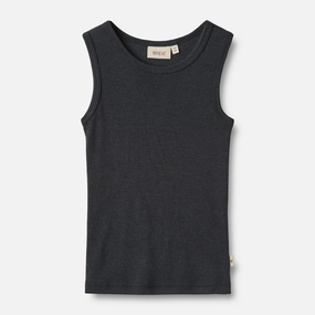 Versatile Layer Reinforced Neckline Wool Singlet Iggy - navy