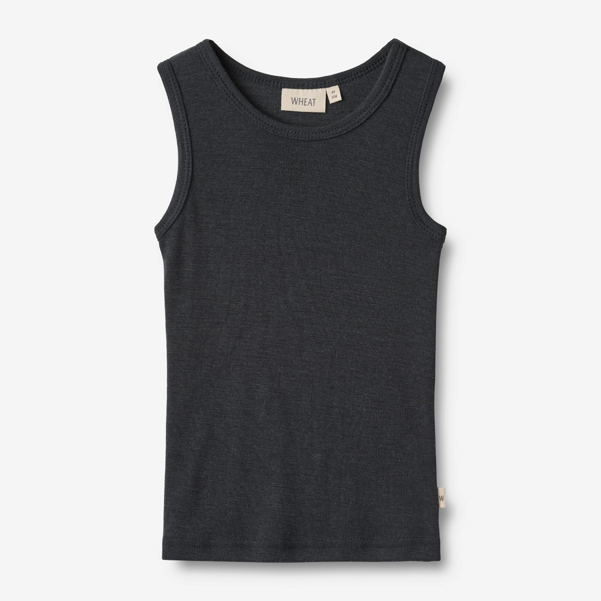 Versatile Layer Reinforced Neckline Wool Singlet Iggy - navy