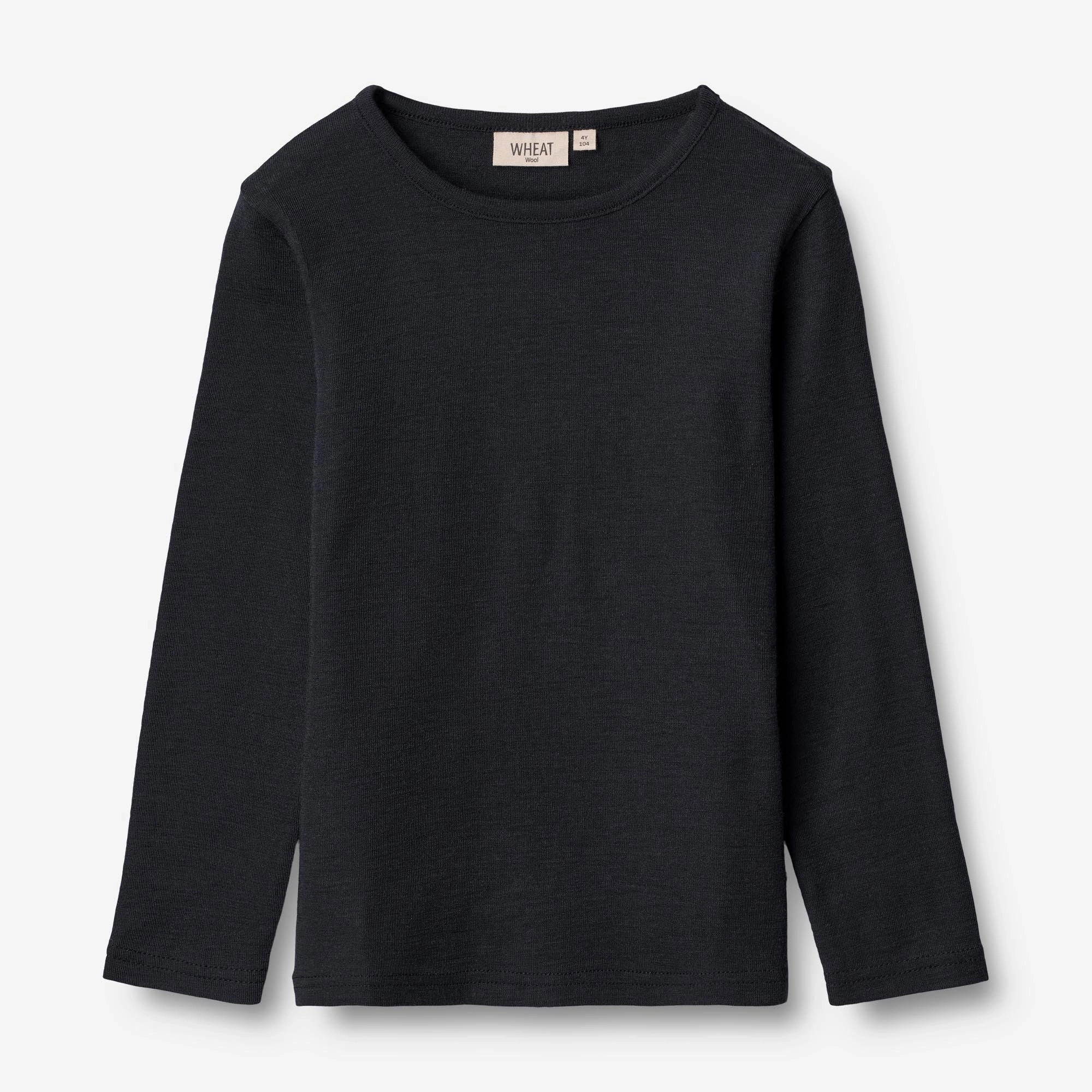 Wool T-Shirt LS - navy Winter Wardrobe Knit Density Options