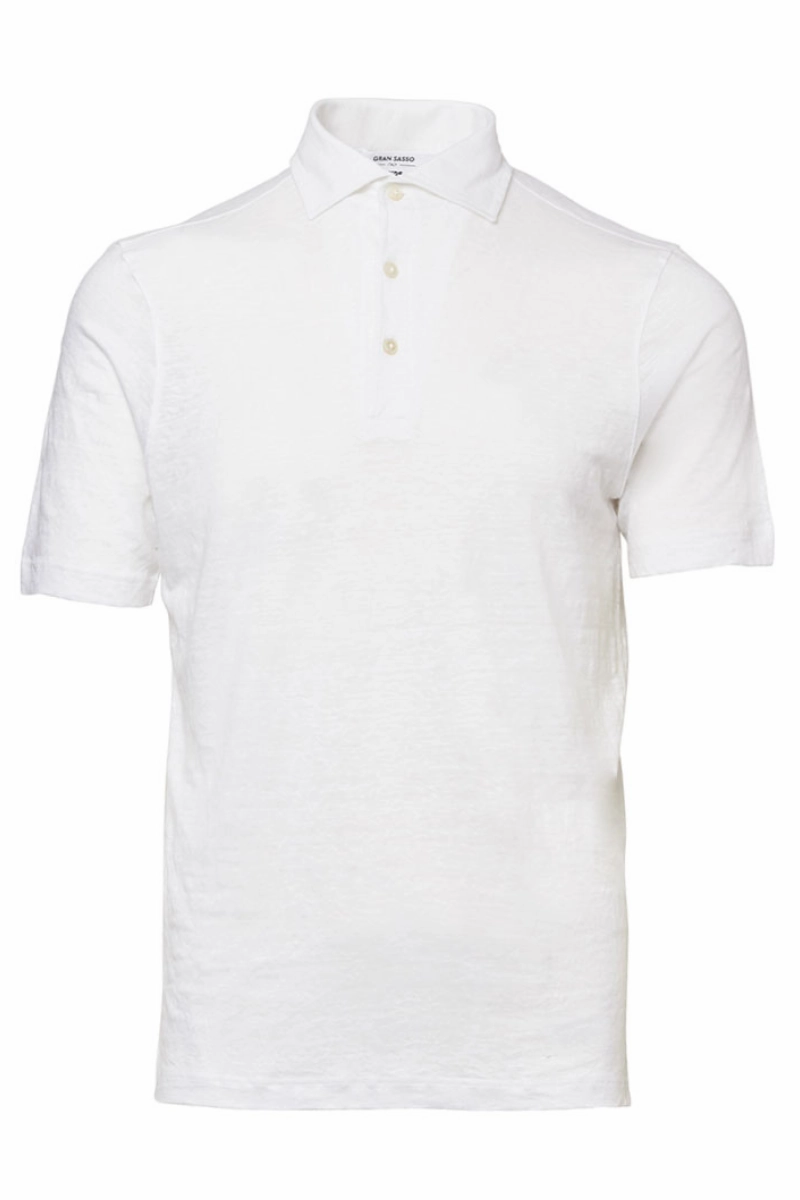 Linen Polo Logo Detail Trendy Comfort