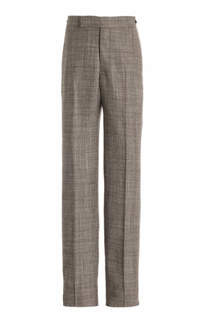Quick drying material Premium Stretch Sebastian Pant in Chocolate Virgin Wool Tweed