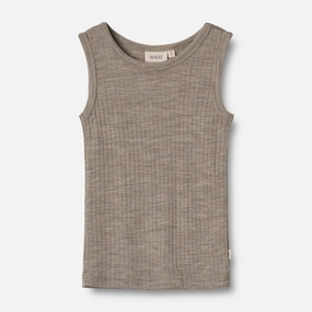 Low Impact Manufacturing Wool Silk Singlet Iggy - khaki melange