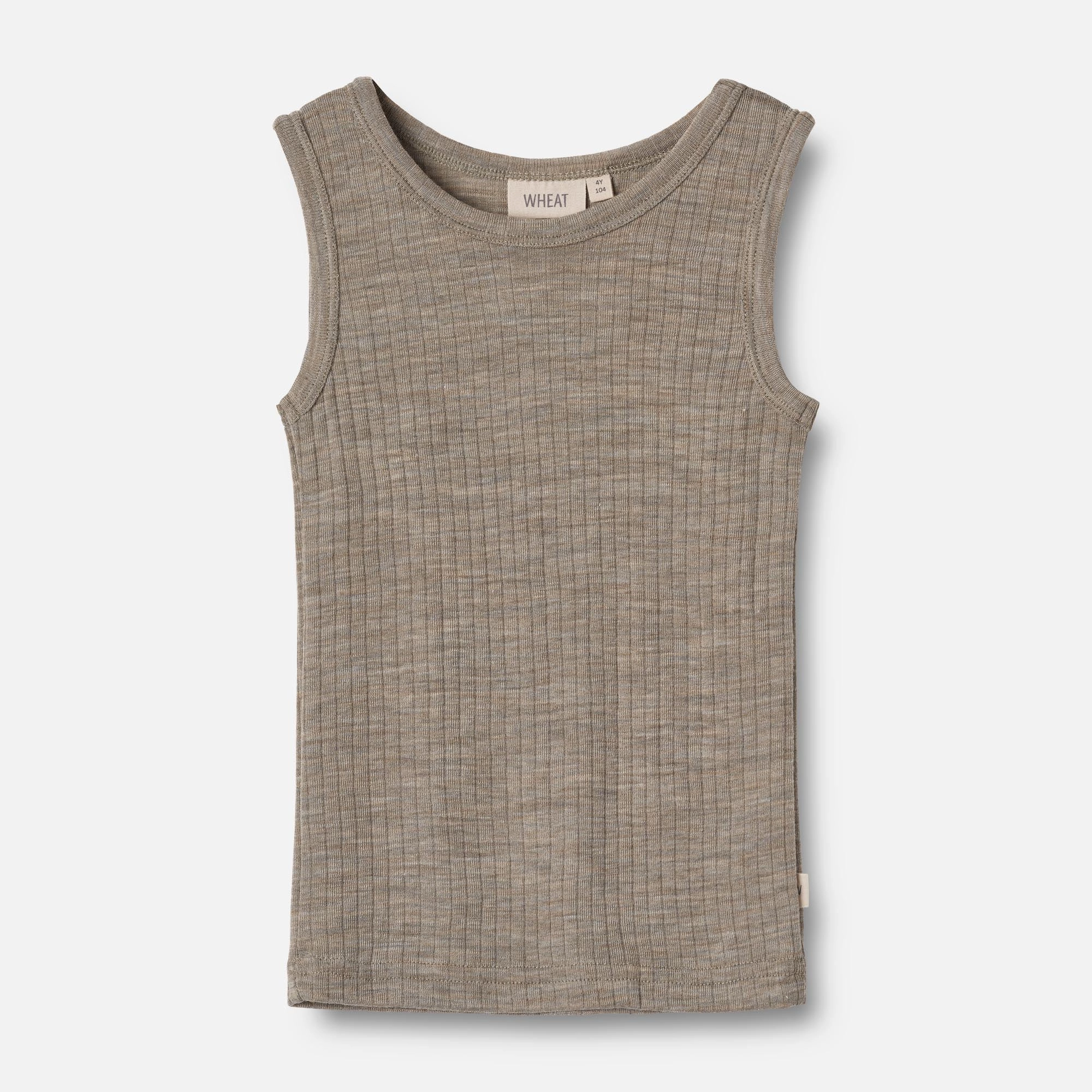 Chill Vibe Non Irritating Seams Wool Silk Singlet Iggy - khaki melange