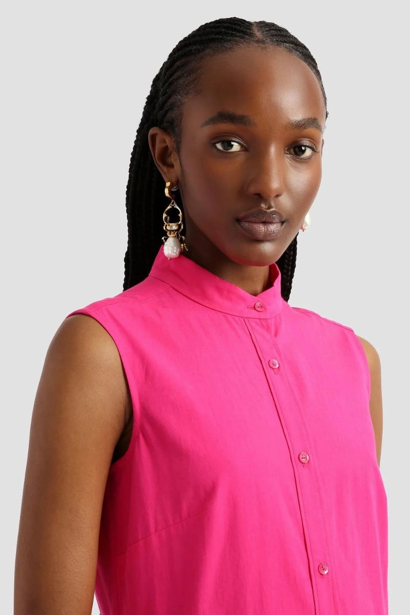 Comfortable Waist Cerise Shirt Dress