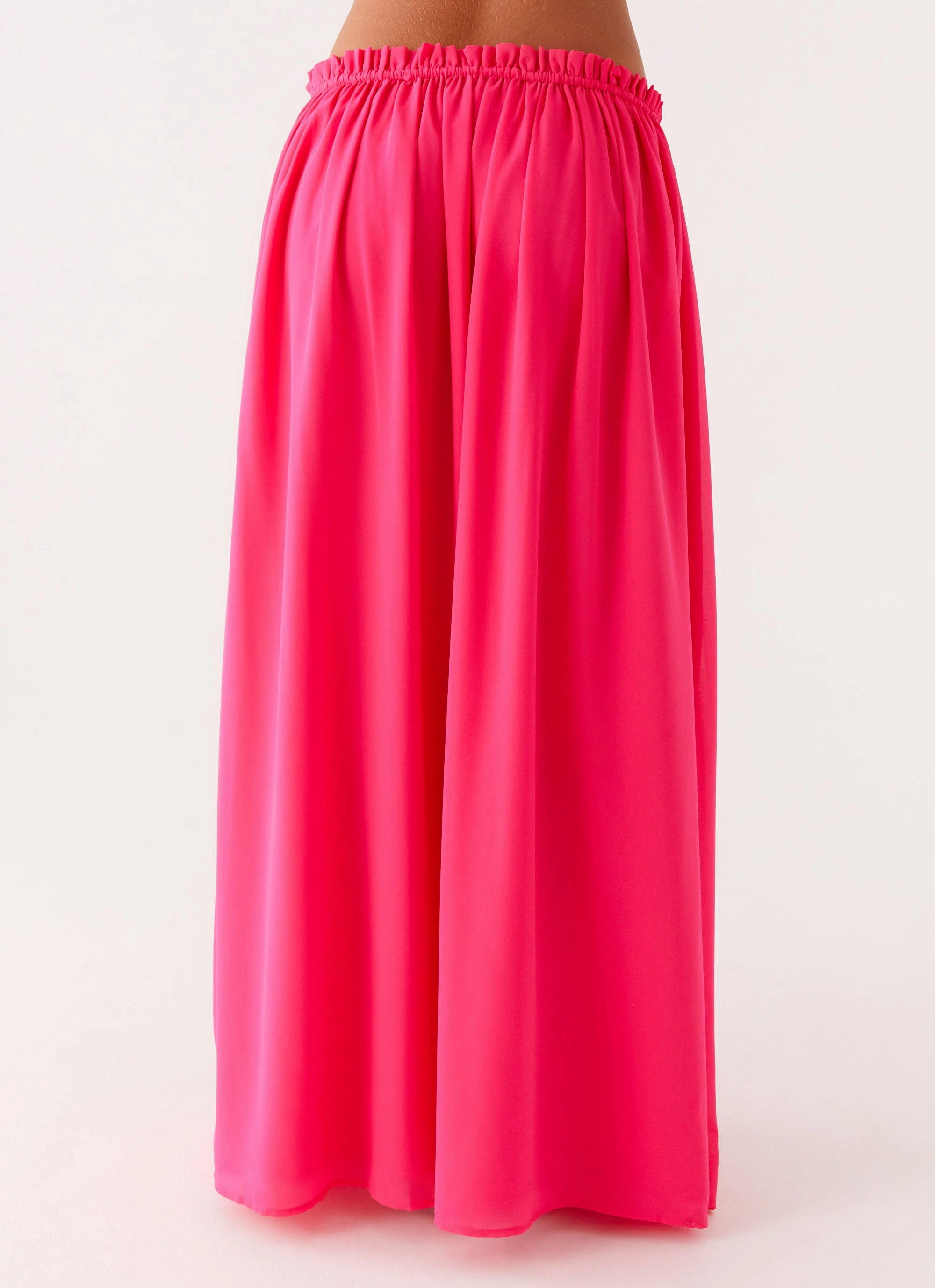 Minimal Design Low Rise Zaya Maxi Skirt - Fuchsia