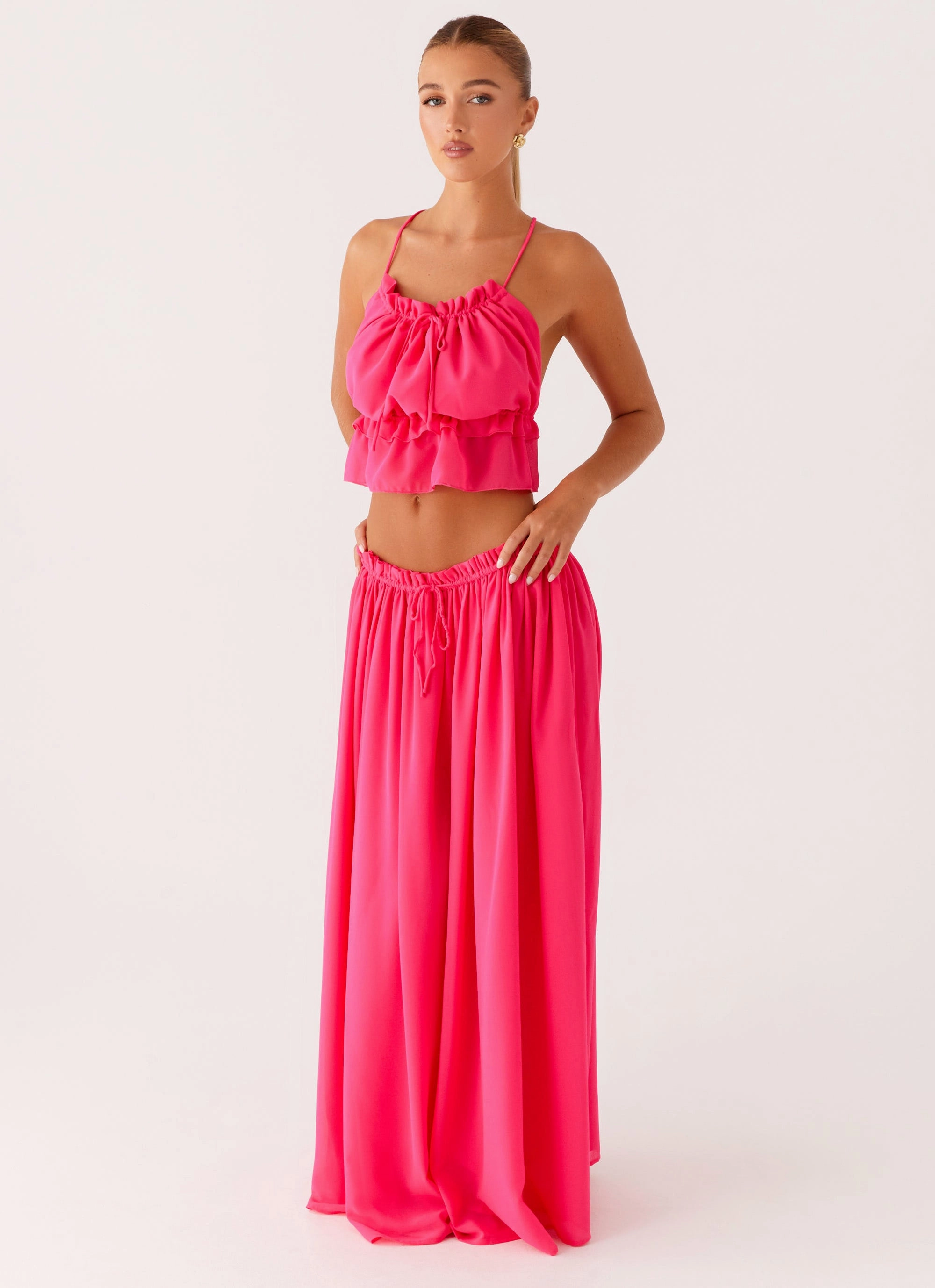 Zaya Maxi Skirt - Fuchsia Thermoregulating Fabric