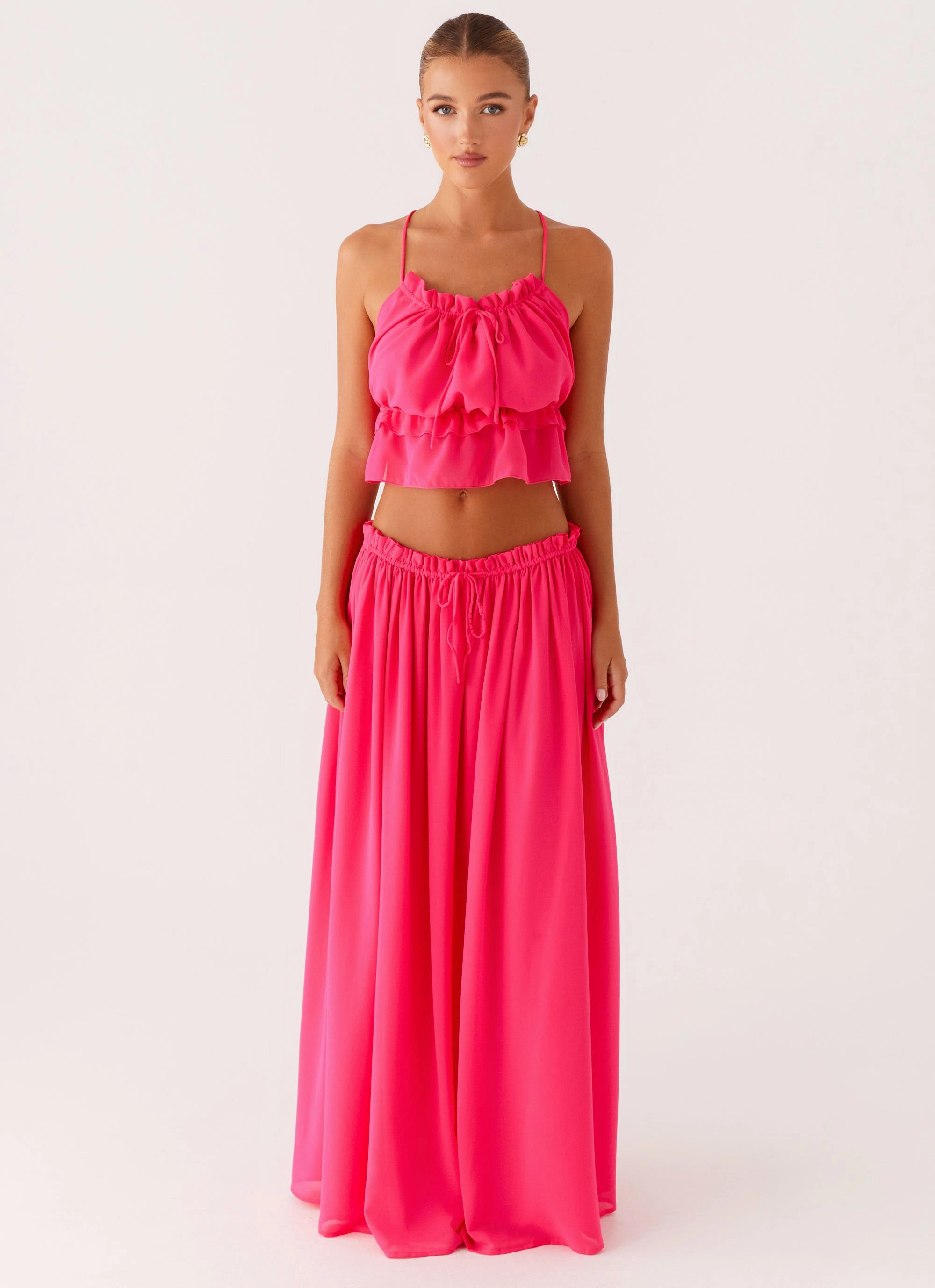 Sturdy Waistband Zaya Maxi Skirt - Fuchsia