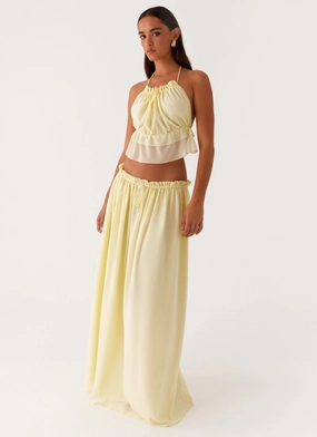 Tiered hem Outfit Diary Zaya Maxi Skirt - Yellow