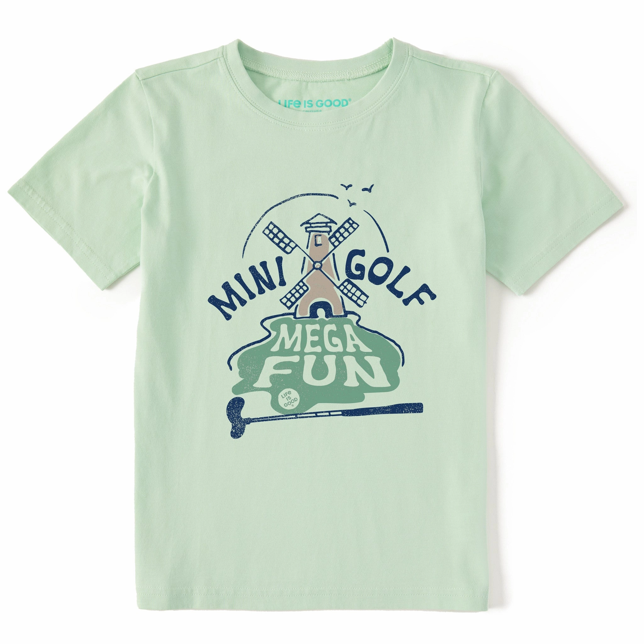 Layered Collar Kids Mini Golf Mega Fun Short Sleeve Crusher Tee