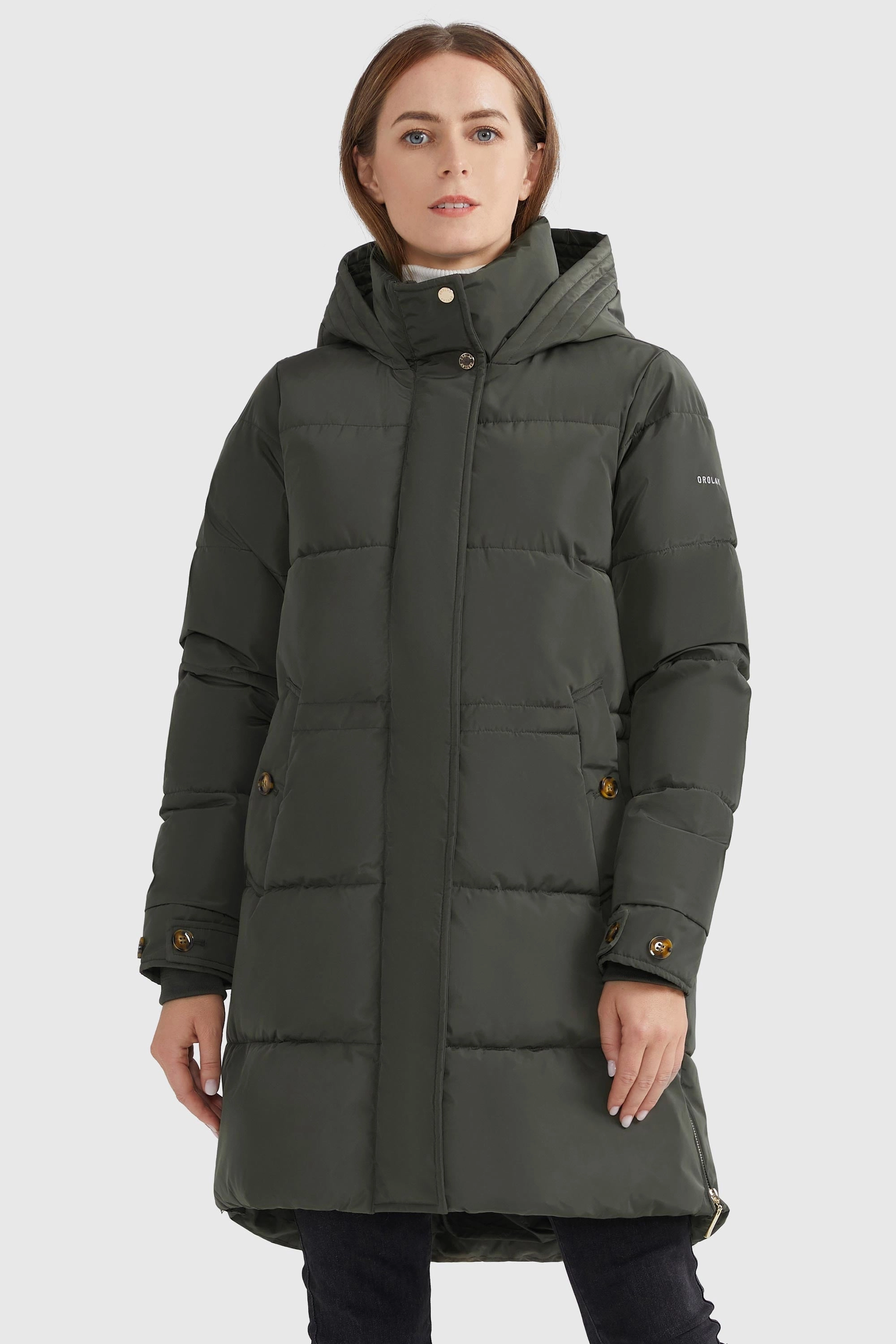 Classic Ribbed Cuffs Zipper Winter Thickened Puffer Coat